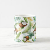 Mug Aquarelle Motif de noix de coco tropicale (Centre)