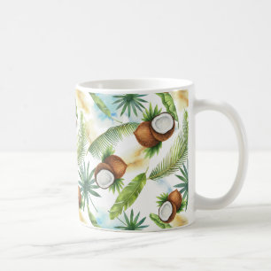 Mug Aquarelle Motif de noix de coco tropicale