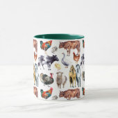 Mug Aquarelle motif des animaux de ferme (Centre)