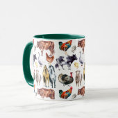 Mug Aquarelle motif des animaux de ferme (Devant gauche)