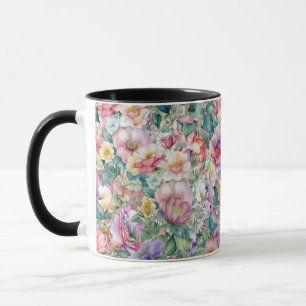 Mug Aquarelle motif floral, Arrière - plan floral