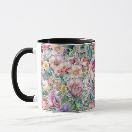 Mug Aquarelle motif floral, Arrière - plan floral (Gauche)