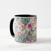 Mug Aquarelle motif floral, Arrière - plan floral (Devant gauche)