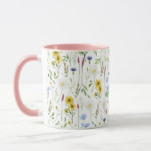 Mug Aquarelle Motif floral de prairie sauvage (Gauche)