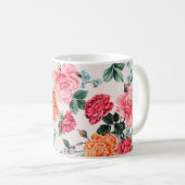 Mug aquarelle motif floral, vintage, fleur, (Devant droit)