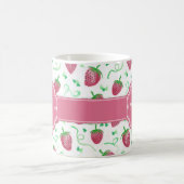 Mug Aquarelle Motif fraise avec Monogramme (Centre)