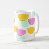 Mug Aquarelle Motif Pastèque Rose Vert Jaune (Devant droit)