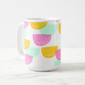 Mug Aquarelle Motif Pastèque Rose Vert Jaune (Devant gauche)