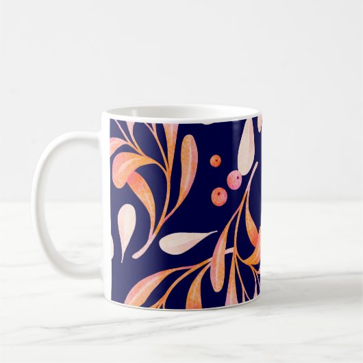 Mug Aquarelle motif sans couture. Botanique rustique f (Gauche)