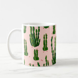 Mug Aquarelle motif sans couture cactus. Cactus dans l
