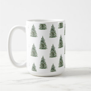 Mug Aquarelle neige Motif sapin de Noël