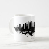 Mug Aquarelle New York Skyline noir et blanc (Devant gauche)