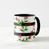 Mug Aquarelle Noël Holly Moderne Motif (Devant droit)