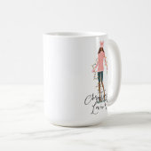 Mug Aquarelle Noël Lovin' Girl Enveloppée Dans Les Lum (Devant droit)