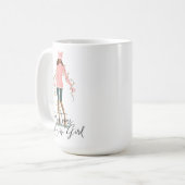 Mug Aquarelle Noël Lovin' Girl Enveloppée Dans Les Lum (Devant gauche)