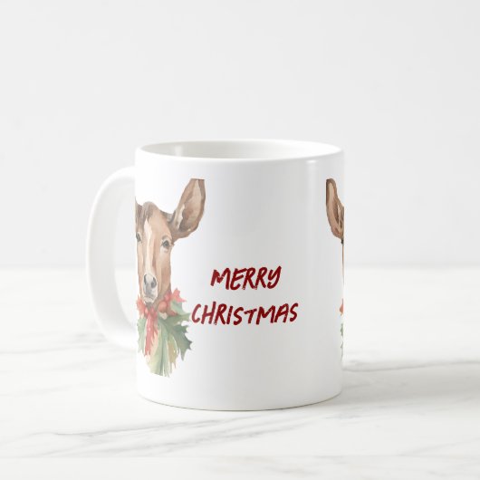 Mug Aquarelle Noël rennes (Devant gauche)