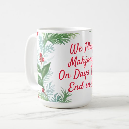 Mug Aquarelle Noël Vacances MAHJONG (Devant gauche)