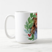 Mug Aquarelle Noël Vacances PHOTO Wreath (Gauche)