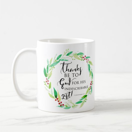 Mug Aquarelle Noël Verbe Bible Verse (Gauche)