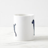 Mug Aquarelle noire de caniche Silhouette (Centre)