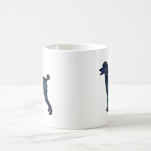 Mug Aquarelle noire de caniche Silhouette (Centre)
