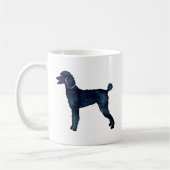 Mug Aquarelle noire de caniche Silhouette (Gauche)