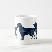 Mug Aquarelle noire Golden Retriever Silhouette (Centre)
