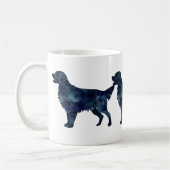 Mug Aquarelle noire Golden Retriever Silhouette (Gauche)