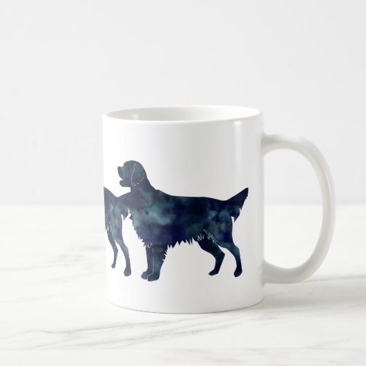 Mug Aquarelle noire Golden Retriever Silhouette (Droite)