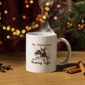 Mug Aquarelle Noirs/Café Brown et DOBERMAN