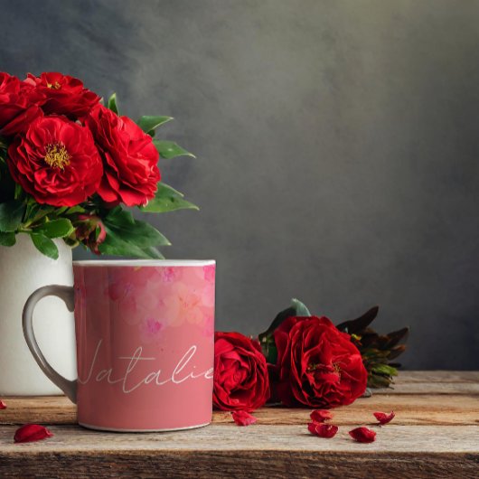 Mug Aquarelle nom de corail floral