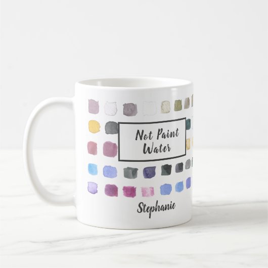Mug Aquarelle Nom de l'artiste Monogramme non peint Ea (Gauche)