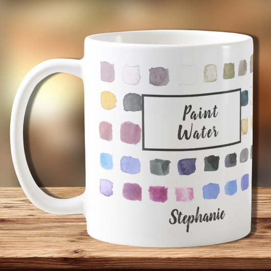 Mug Aquarelle Nom de l'artiste Monogramme Peinture Eau