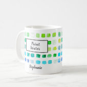 Mug Aquarelle Nom de l'artiste Peinture Eau verte (Devant gauche)