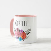 Mug Aquarelle Nom floral (Devant gauche)