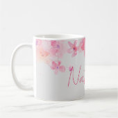 Mug Aquarelle nom floral blanc (Gauche)