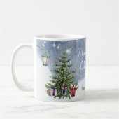 Mug Aquarelle nostalgique Cadeaux de lanterne de Noël (Gauche)