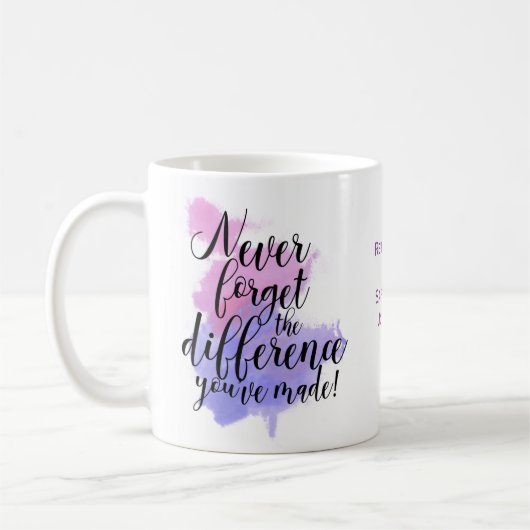 Mug Aquarelle N'Oubliez Jamais La Différence Retraite (Gauche)