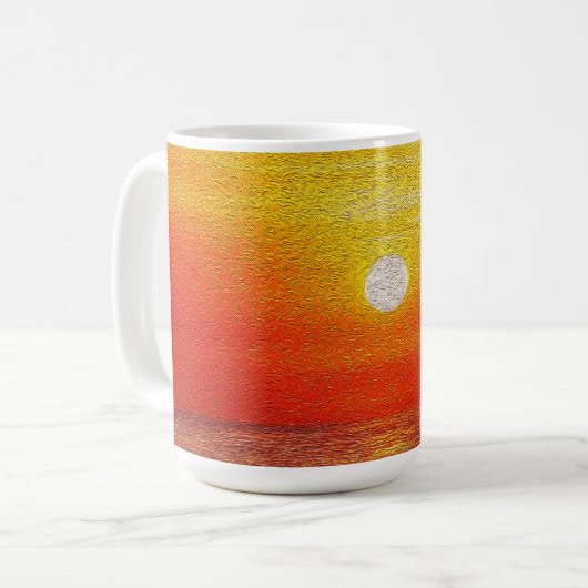 Mug Aquarelle Océan Sunset Summer Beach Waves (Devant gauche)