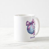 Mug Aquarelle OEuf bleu lapin de Pâques et arc violet (Devant droit)