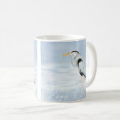 Mug Aquarelle Oiseau de grand héron bleu (Devant droit)