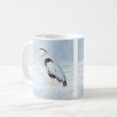 Mug Aquarelle Oiseau de grand héron bleu (Devant gauche)