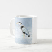 Mug Aquarelle Oiseau de grand héron bleu (Devant gauche)