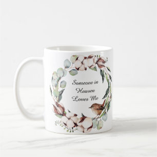 Mug Aquarelle Oiseau d'hiver Wreath Memorial Keepsaké
