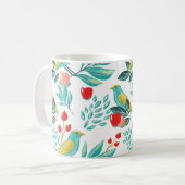 Mug Aquarelle Oiseaux, canneberge et verdure Noël (Devant gauche)