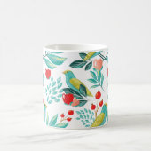 Mug Aquarelle Oiseaux, canneberge et verdure Noël (Centre)