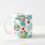 Mug Aquarelle Oiseaux, canneberge et verdure Noël<br><div class="desc">Célébrez la saison des fêtes magiques et festives avec nos tasses de fêtes illustratives personnalisées. Le design présente nos propres oiseaux dessinés à la main, perchés sur de belles branches de feuillage et des canneberges. Le motif entoure la tasse. (Vous pouvez customiser la couleur arrière - plan) Toutes les oeuvres...</div>