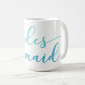 Mug Aquarelle Ombre bleu et Turquoise Cadeau de la ser (Devant droit)