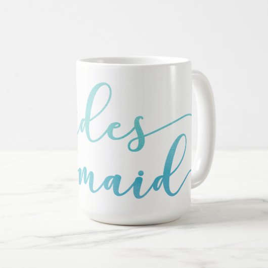 Mug Aquarelle Ombre bleu et Turquoise Cadeau de la ser (Devant droit)