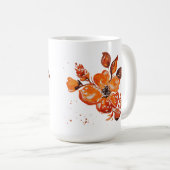 Mug Aquarelle orange Floral (Devant droit)